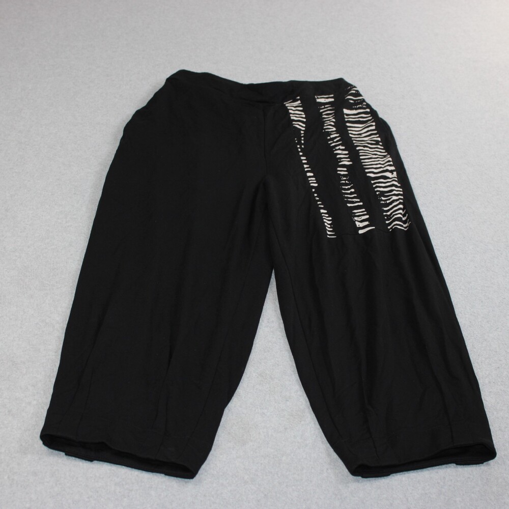 Alembika Ozai N Ku Pants Women Large Black Wide Leg Balloon Cropped Lagenlook